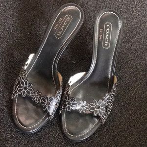 Beautiful black Coach “Clarissa” mules 7B